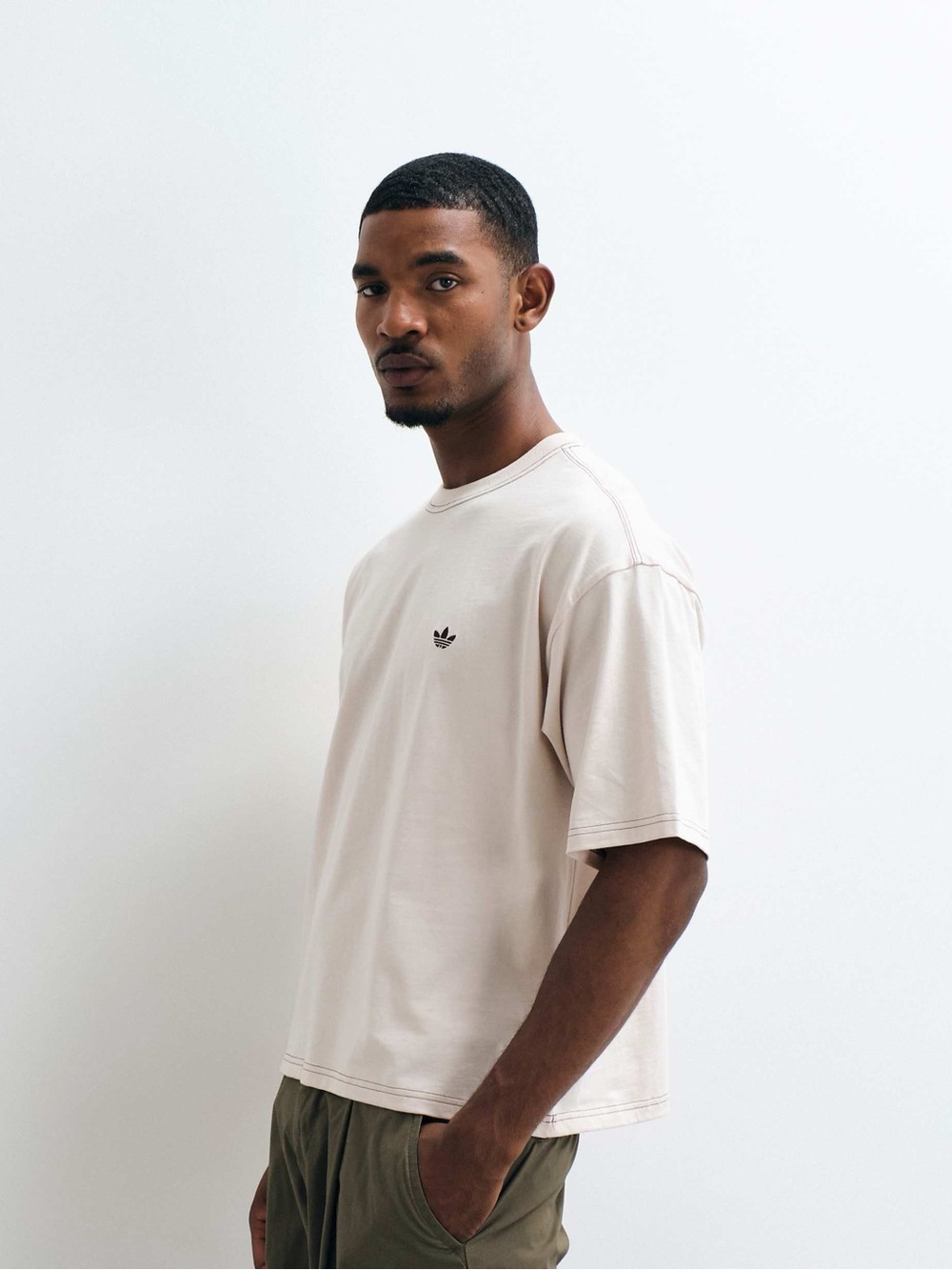 Adidas Light Beige Short Sleeve T-Shirt
